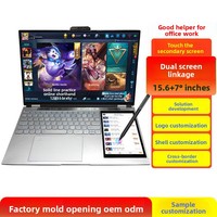 Tragbarer Laptop Büro-Geschäfts-Notebook Intel Core N100 Dual-Screen-Design Touchscreen Integrierte Grafik Leichtgewichtig Dünn