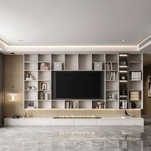 Meuble TV de style européen, support mural pour téléviseur, option extensible pour les espaces, maison, bureau - Product Image 2