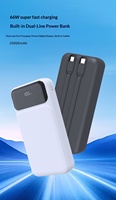 Batterie externe 20000mAh 22.5W avec double câble, batterie Li-Polymère Type-C portable haute capacité pour les voyages