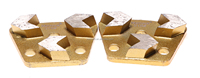 Bloc abrasif diamanté à trois segments en forme d'éventail, épaisseur 10 mm, pour le décapage de revêtements de sol en époxy usagé ou la préparation de surfaces époxy