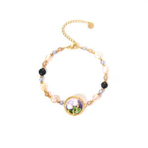 Fashion <b>Beaded</b> <b>Bracelet</b> 316L Stainless Steel PVD <b>Gold</b> Plating Sustainable Resistant Jewelry for Women - Product Image 2