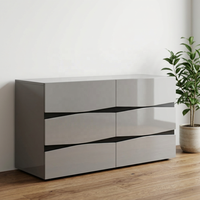 Armoire de rangement en bois massif, commode à 6 tiroirs, meuble de rangement multifonctionnel pour le salon