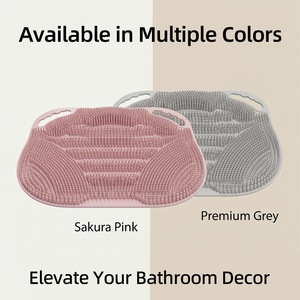 Multifunctional Silicone Foot & <b>Back</b> Scrubber Mat - Non-Slip Bath Mat with Foot Massager & Exfoliating <b>Brush</b> - Product Image 2