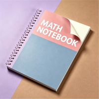 Cahier de mathématiques personnalisé, reliure spirale, format A5, papier quadrillé, cahier pour l'école et les étudiants en mathématiques, pages pointillées