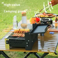 Table pliante d'extérieur en acier au carbone, portable, pour pique-nique, cuisine, barbecue, équipement de camping