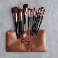 Ensemble de pinceaux de maquillage en poils synthétiques doux et soyeux de qualité supérieure, vegan, avec logo personnalisé, MOQ 10, 7/10/15 pièces, prix d'usine, étiquette privée, OEM et ODM