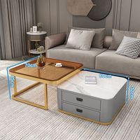 Table basse moderne française, salon, combinaison de meuble TV en plaque de roche, simple, petite taille, meuble TV carré pour la maison
