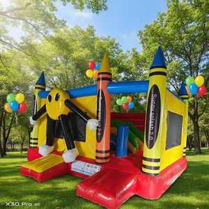 Şişme Oyun Parkı Yapı Taşları Kaydıraklı Şişme Kale Zıplama Evi Şişme Kaydırak Üfleyici Dahil Çocuklar ve Yetişkinler İçin Satılık - Product Image 2