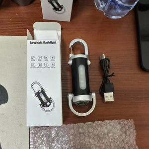 Xách tay Keychain Đèn pin trắng ánh sáng màu đỏ COB LED Type-C USB ngân hàng điện outut Mini cúp điện khẩn cấp ánh sáng Móc Chìa Khóa khóa - Product Image 4