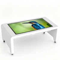 Table tactile capacitive en forme de U de 55 pouces, charge sans fil, Android ou Windows, écran LCD intelligent interactif