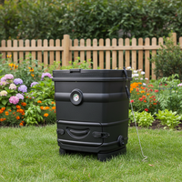 Composteur thermique 260L pour déchets de jardin - Matériel d'isolation extérieur - Compostage accéléré - Grand bac à compost