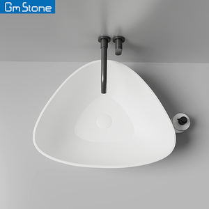 Vente chaude Lavabo à main en pierre artificielle personnalisée Mat Style américain Moderne Carré Montage sur plan de travail pour hôtels - Product Image 2