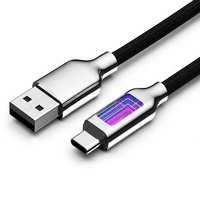 Kabel Pengisian Cepat LED Cyberpunk Berbahan Paduan Seng dengan Desain Kepang