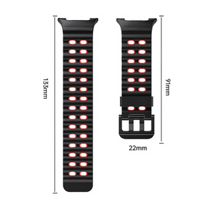 Replacement Ocean‑Style Two‑Tone <b>Silicone</b> Sports <b>Watch</b> Band for Samsung Galaxy Watch9/Watch8/8 Classic - Product Image 5