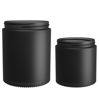 Vente en gros de bocal vide peint en noir mat bocal en verre à bougie 8oz côté droit avec couvercle en métal