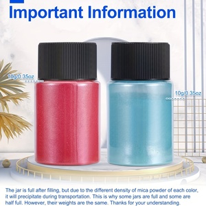 Ensemble de 24 poudres de mica non toxiques, 10g/flacon, pigment naturel pour la fabrication de résine époxy, de savon, de bougies, de revêtements pour les lèvres - Product Image 2