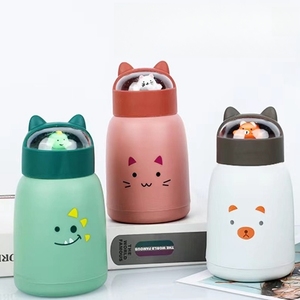 Copo de Vidro Portátil com Padrão de Gato e Pato Md219, Garrafa de Água de Animais de Estimação em Cartoon de 360Ml para Estudantes - Product Image 1