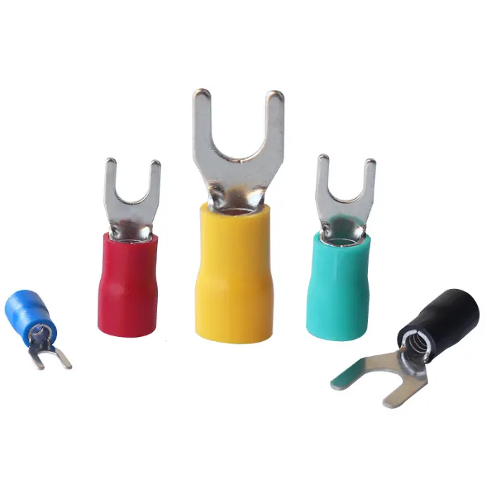 Insulated Fork Spade Wire Connectors Y Type Electrical Crimp Terminals SV red copper lug