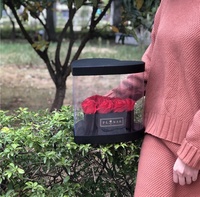 Boîte d'emballage de fleurs en forme de coeur Saint Valentin avec grande fenêtre en plastique transparent bouquet de fleurs cadeau boîte de mariage pour bijoux roses