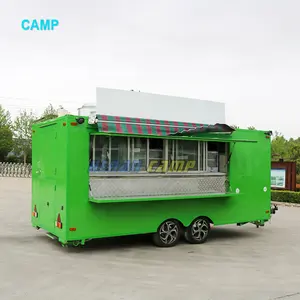 전체 주방 스낵 바 컨테이너 레스토랑 foodtruck eu 바베큐 음식 차가있는 CAMP 16ft 거리 음식 트럭 트레일러