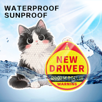 Autocollant réfléchissant chat mignon pour nouveau conducteur, « Gardez la distance », imperméable, anti-UV, pour pare-chocs et vitres de voiture, signalisation de sécurité, compatible BMW Tesla