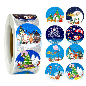 Dank U Wenskaarten Afdichting Ronde Feestdagen Vrolijk Kerstfeest Stickers Voor Gift Decoratie - Product Image 2