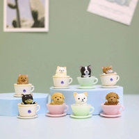 8 figurines de chiens et de chats en forme de tasses à thé, miniatures d'animaux, décoration miniature, figurine de lièvre en résine, artisanat, ornement de jardin, accessoires de bricolage
