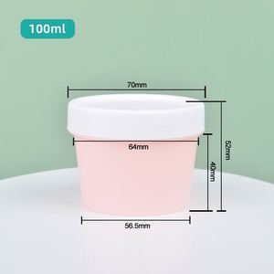 ขวดครีมบำรุงผิวทรงกลมขนาด 100 มล. สีสันสดใส ฝาสีขาว  สำหรับครีมบำรุงผิว นมบำรุงผิว เจลว่านหางจระเข้  ขวดพลาสติก PP  ขวดไอศกรีม - Product Image 6