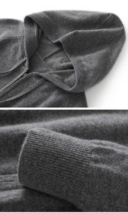 <span class=keywords><strong>เสื้อ</strong></span>มี<span class=keywords><strong>ฮู้</strong></span><span class=keywords><strong>ด</strong></span>ผ้าแคชเมียร์มีฮู้ดสำหรับผู้ชายขนทะเลสีเทา - Product Image 4