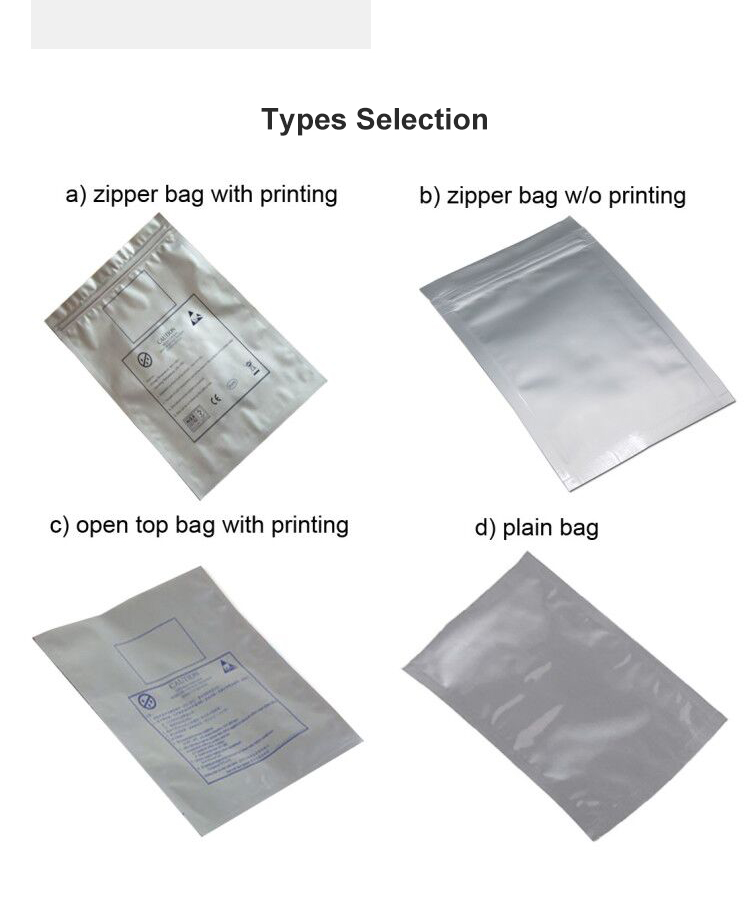 Packing Electronic PCB Static sheilding ziplock Vacuum Plastic Pouch Esd Moisture Barrier Aluminum Bag