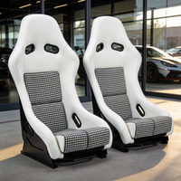Siège de course LK personnalisé blanc pied-de-poule, inclinable et réglable, avec cadre en acier, universel pour simulateur VR et adaptable aux voitures