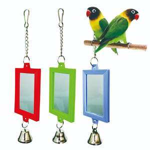 Juguete de enriquecimiento de loro masticable con espejo de pájaro en forma de corazón para guacamayos/cacatúas inastillable y no tóxico - Product Image 2