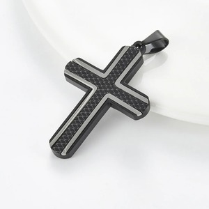 Colgantes <span class=keywords><strong>de</strong></span> collar con patrones <span class=keywords><strong>de</strong></span> rombos <span class=keywords><strong>de</strong></span> acero inoxidable para hombres y mujeres, color negro y azul, elegantes regalos <span class=keywords><strong>de</strong></span> joyería <span class=keywords><strong>de</strong></span> fe <span class=keywords><strong>de</strong></span> <span class=keywords><strong>Jesucristo</strong></span> - Product Image 5
