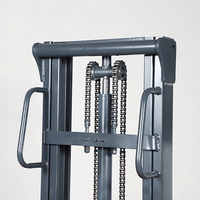 Chariot élévateur semi-électrique à fourche pour palettes, alimenté par courant alternatif, capacité 1000-2000 kg, batterie lithium-ion, 4 roues motrices, pneus en polyuréthane, levage latéral hydraulique