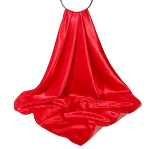 Écharpe carrée en soie vintage de 90 cm à imprimé géométrique rouge foncé <span class=keywords><strong>et</strong></span> bleu marine pour femmes, couvre-chef rétro <span class=keywords><strong>et</strong></span> nœud pour <span class=keywords><strong>sac</strong></span> - Product Image 3