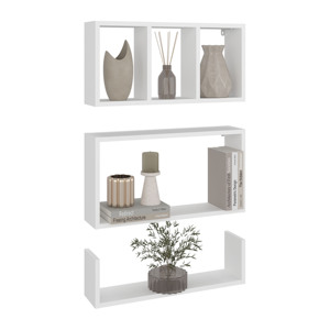 Trego Wall Shelves <b>Set</b> Of 3 Modern Floating Shelves For Home Storage And Decoration Living Room Studio <b>Office</b> - Product Image 6