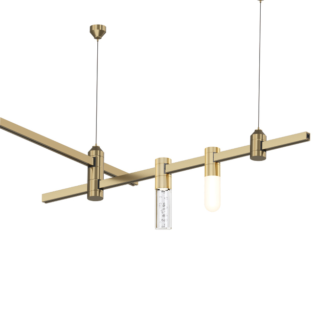 Modern Scandinavian LED Brass Chandelier Zigbee Tuya Smart Dimmer Luxury Lighting Chandelier Surface Mounting for Living Room