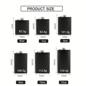 Gourde à liqueur en acier inoxydable noir mat avec gravure laser, logo personnalisé, 6oz, 7oz, 8oz, 9oz, 10oz, 12oz - Product Image 2