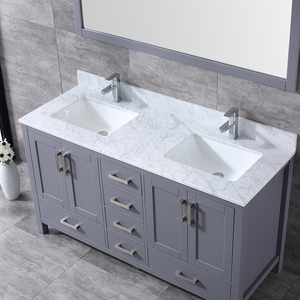 Meuble-lavabo de salle de bain moderne en bois massif de qualité supérieure, résistant à l'eau, design écologique, surface facile à nettoyer, idéal pour appartement de style ferme, avec miroir - Product Image 3