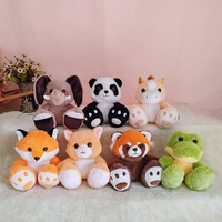 Peluche géante en forme d'animal, chat noir et blanc mignon, koala, renard, raton laveur, jouet doux, poupée de réconfort, décoration d'intérieur, cadeau de fêtes
