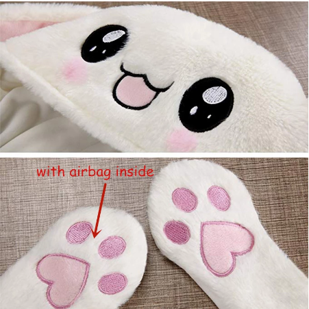 Cute Bunny Hat Plush Animal Soft Hat with Moving Ears