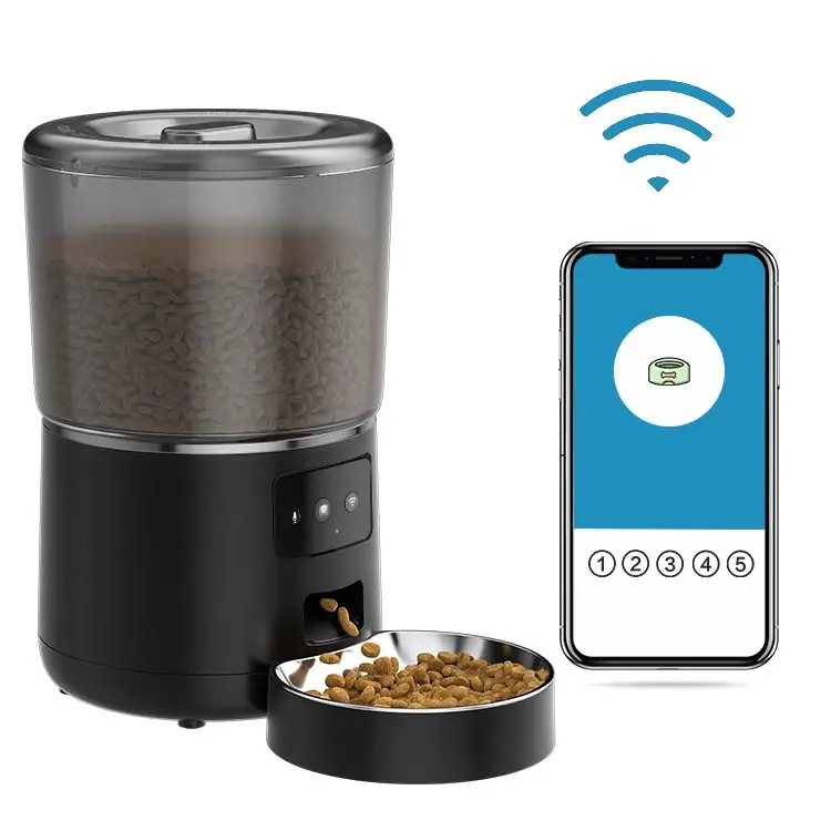 Amazon best selling wholesale wifi remote dog dry food feeder smart automatic pet feeder