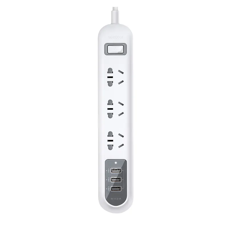 Herstellung Angepasst 3 Outlet Multi Stecker Verlängerung Power Streifen Buchse 3 USB Elektrische Breite Verlängerung Kabel Mit Sicherung