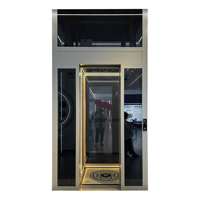 Ascenseur domestique à cadre portique au design moderne, élévateur de passagers résidentiel à traction sans engrenages pour bâtiment existant