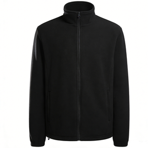 Giacca in Pile per Uomo, Grigio Scuro, con Zip Integrale e Collo Alto, Morbida e Calda, per Lavoro e Attività all'Aperto - Product Image 2