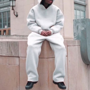 Customized 500 GSM 100% Cotton Baggy Fleece <b>Oversized</b> Hoodies <b>Jogger</b> Set Tracksuit for Men Breathable Fitness Hoodie Set - Product Image 1