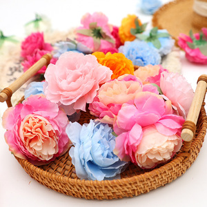 Artificial Peony Flower Head 8cm <b>Silk</b> Handmade Vintage Wedding Decoration Props - Product Image 1