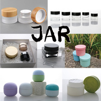 Contenants en verre pour crème cosmétique pour le visage et le corps, 2 oz 250g, noir mat, couvercles en bois, couleurs personnalisables, OEM/ODM disponible