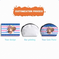 Monedero de Poliéster Semicircular Personalizado con Dibujos Animados, Bolsa con Cierre Impresa por Sublimación, Mini Bolsa de Cosméticos, Regalo Promocional