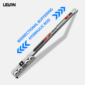 Sistema de Rodillos Silenciosos <span class=keywords><strong>para</strong></span> Puerta Corredera de Madera con Capacidad de Carga de 80 kg, Amortiguador Hidráulico de Doble Vía, Riel Colgante <span class=keywords><strong>para</strong></span> Puerta Móvil, Ruedas con Amortiguación - Product Image 2